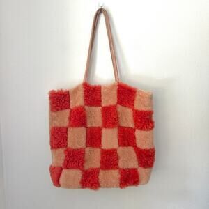 Primecut 100% Shearling Checkered Tote Bag